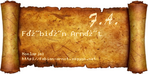 Fábián Arnót névjegykártya